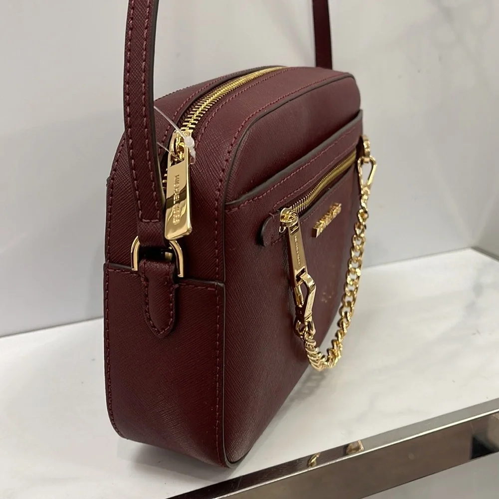 Michael Kors Jet Set Item Large East West Zip Chain Crossbody 
Merlot - Picture 15 of 16